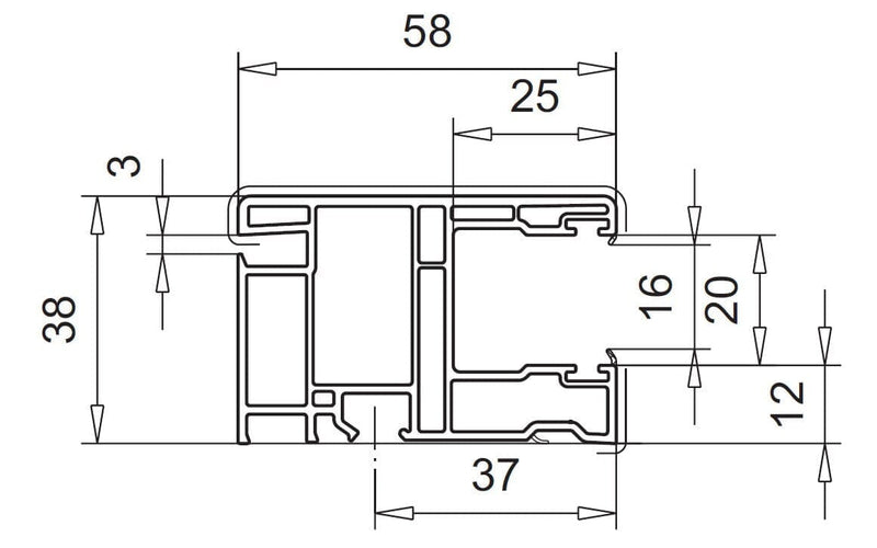VEKA Rolladen VEKA PVC Einzelführungsschiene 108.126