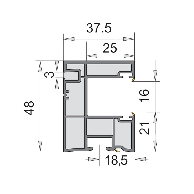 VEKA Rolladen VEKA PVC Einzelführungsschiene 108.235