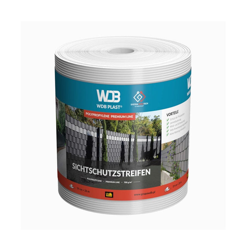 WDB Plast Garten Weiss RAL9003 WDB Plast Sichtschutzband PVC Premium Line 190mm