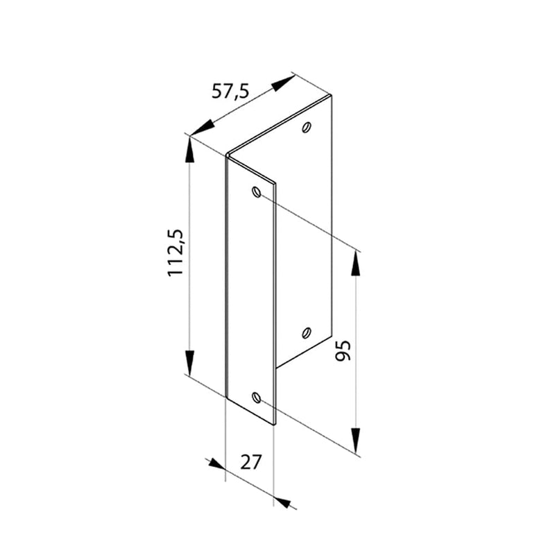 Alurpof Winkelplatte für Kurbelwicklermontage - Fenstergigant